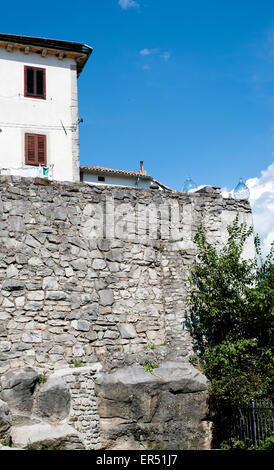 Buzet Festungsmauer, Istrien, Kroatien Stockfoto