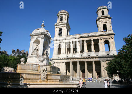 Der Brunnen der 4 'nie' Kardinäle in Place St. Sulpice Paris Frankreich Stockfoto