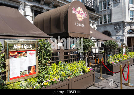 Eingang zum Hard Rock Cafe, alten Park Lane, West End, City of Westminster, London, England, Vereinigtes Königreich Stockfoto