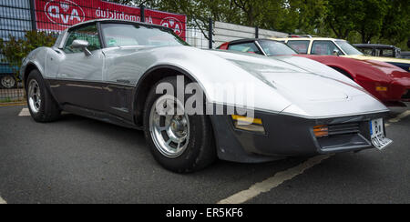 BERLIN - 10. Mai 2015: Sportwagen Chevrolet Corvette Stingray Coupé. 28. Berlin-Brandenburg-Oldtimer-Tag Stockfoto