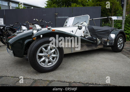 BERLIN - 10. Mai 2015: Sportwagen Lotus Super Seven. 28. Berlin-Brandenburg-Oldtimer-Tag Stockfoto