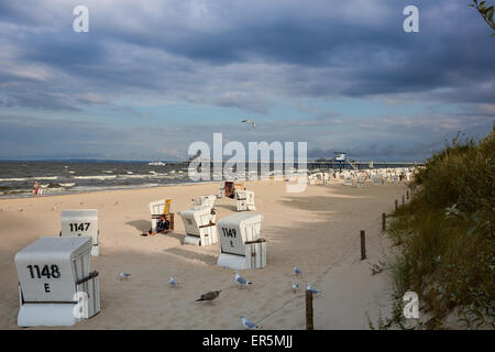 Strand von Heringsdorf, Insel Usedom, Ostseeküste, Mecklenburg Pommern, Westdeutschland Stockfoto