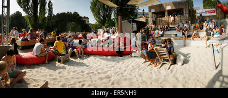 Kulturstrand an Corneliusbruecke, München, Bayern, Deutschland Stockfoto