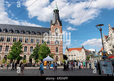 Main Post Office auf Wut Platz, Erfurt, Thüringen, Deutschland Stockfoto