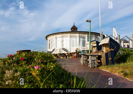 Restaurant Strandhalle in den Dünen, Insel Langeoog, Nordsee, Europ, Ostfriesischen Inseln, Ostfriesland, Niedersachsen, Deutschland Stockfoto