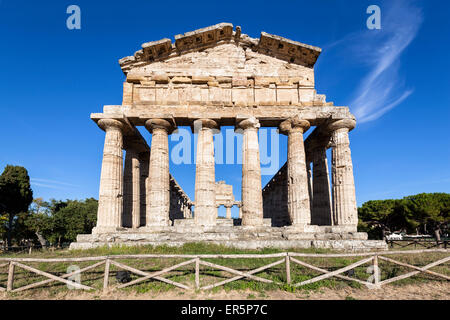 Tempel der Athene, historische Stadt Paestum in den Golf von Salerno, Capaccio, Kampanien, Italien, Europa Stockfoto