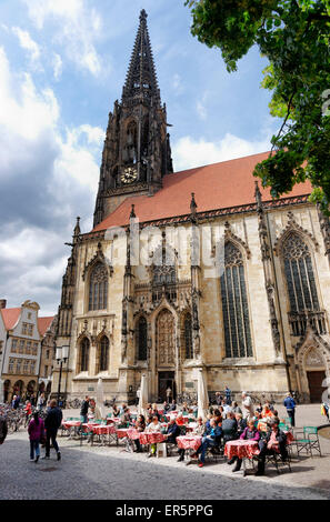 Kirche St. Lambert, Lambertikirchplatz, Münster, Nordrhein-Westfalen, Deutschland Stockfoto