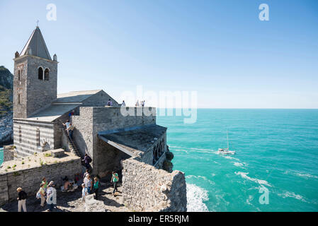 Kirche St. Peter, Portovenere, Provinz von La Spezia, Ligurien, Italien Stockfoto