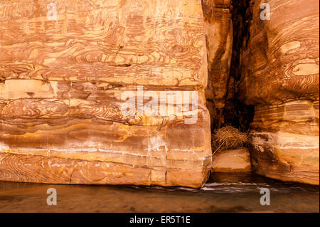 Arnon Fluss vorbei an einer Schlucht, Wadi Mujib, Jordanien, Naher Osten Stockfoto