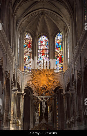 Innenansicht des Saint-Merri Kirche, Paris, Frankreich, Europa Stockfoto