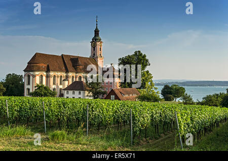 Wallfahrtskirche Birnau, Bodensee, Uhldingen-Muehlhofen, Baden-Württemberg, Deutschland Stockfoto