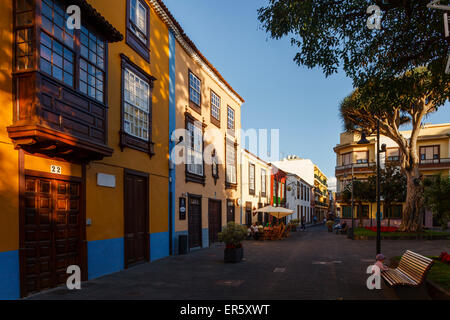 Plaza De La Concepción mit Coffee-Shop, Altstadt, San Cristobal De La Laguna, Weltkulturerbe, La Laguna, Teneriffa, Canar Stockfoto