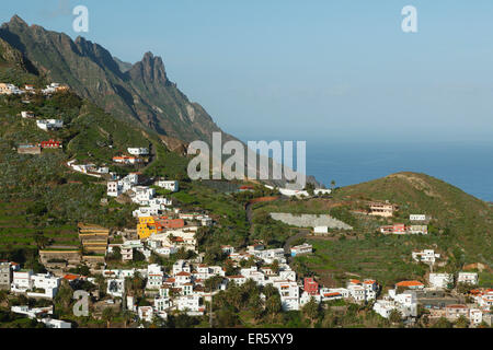 Dorf Taganana, Barranco de Fajaneta, Schlucht, Las Montanas de Anaga, natürliche bewahren, Parque Rural de Anaga, Teneriffa, Cana Stockfoto