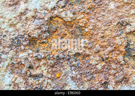 Farben und poröse Oberfläche der Rost hat Foto Stockfoto