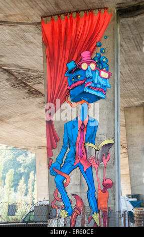 Street-Art, unter Lazienki-Park-Brücke, Warschau, Polen, Europa Stockfoto