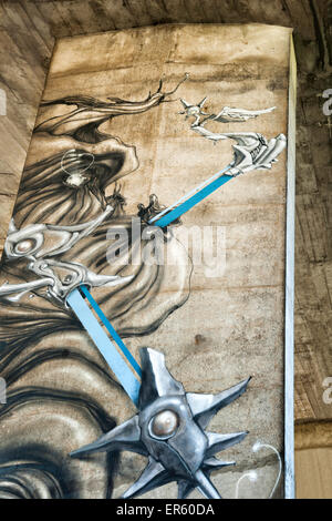 Street-Art, unter Lazienki-Park-Brücke, Warschau, Polen, Europa Stockfoto