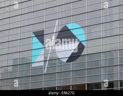 San Francisco, Kalifornien, USA. 27. Mai 2015. Das Logo der Google i/o-Entwicklerkonferenz im Moscone Center West in San Francisco, USA gesehen. Das Internetunternehmen präsentiert Zukunftspläne für seine Produkte auf der jährlichen Entwicklerkonferenz Google i/o. : Bildnachweis Christoph Dernbach/Dpa: Dpa picture-Alliance/Alamy Live News Stockfoto