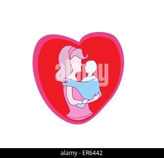 Mutter und Baby-Symbol Stock Vektor