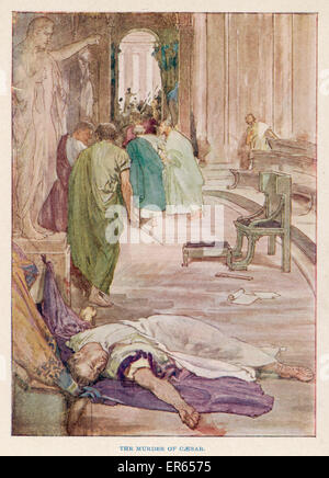 Iden des März. Ermordung von Julius Caesar im Senat, unter der Leitung