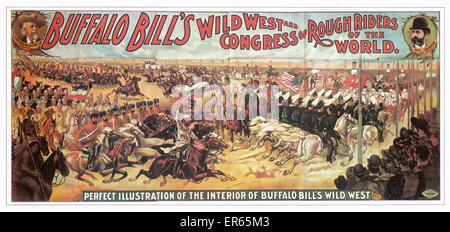 Eine "perfekte Illustration" Buffalo Bill's Wild West Show und Kongress der Rough Riders der Welt. 1890er Jahren Stockfoto