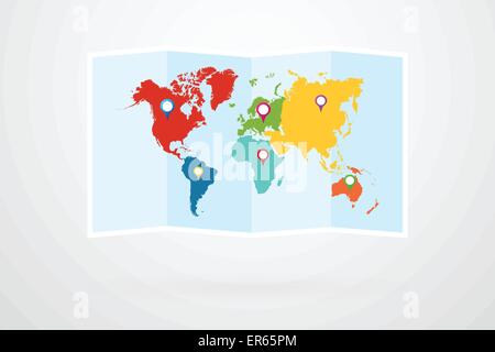 Welt Karte Vektor Infografik Stock Vektor