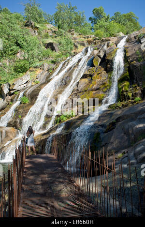 Cascada del Caozo, Caozo Wasserfall im Valle del Jerte. Cáceres, Extremadura. Spanien. Stockfoto