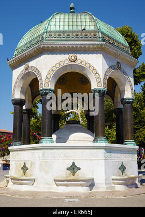 Der deutsche Brunnen ist ein Pavillon gestaltete Brunnen, das Geschenk des deutschen Kaisers Wilhelm II, Istanbul, Türkei Stockfoto