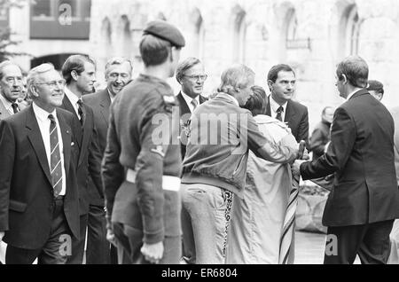 Es ist A Royal Knockout Charity Event im Alton Towers in Staffordshire, 15. Juni 1987. Prinz Edward. Stockfoto