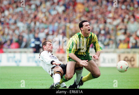 Englische Liga Division spielen zwei Finale im Wembley-Stadion. West Bromwich Albion 3 V Port Vale 0. West Bromwich Bob Taylor wird von Peter Swan abgebaut. 30. Mai 1993. Stockfoto