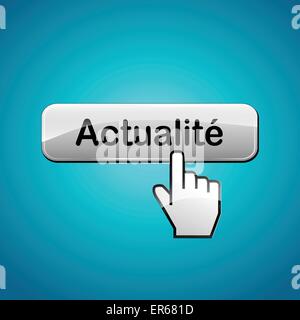 Französische Übersetzung für Aktualität Web Button Konzept Stock Vektor
