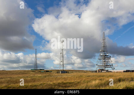 Winter Hill Sendemasten, Bolton. Teil einer Reihe von kleineren Masten im Winter Hill Telekommunikation Mast Komplex. Stockfoto