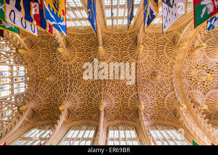 England, London, Westminster Abbey, Decke von Henry VII Marienkapelle Stockfoto