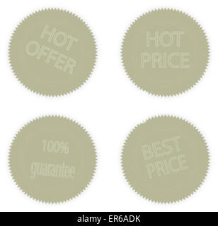 Satz von Aufklebern Garantie. heiß oder besten Preis. Vektor-illustration Stockfoto