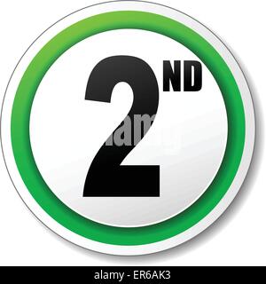Vektor-Illustration des zweiten weißen und grünen runden Symbol Stock Vektor