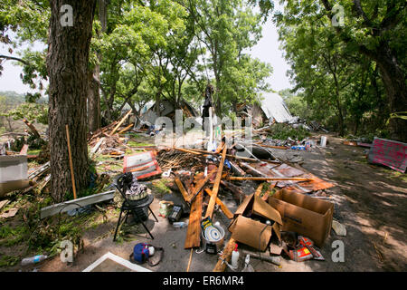 Wimberley, Texas, USA. 27. Mai 2015. Haus von Überschwemmungen des Flusses Blanco über das Memorial Day Wochenende in Wimberley, Texas zerstört Stockfoto