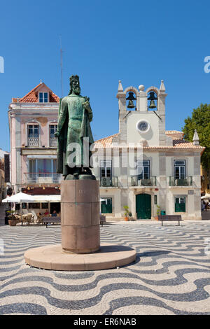 Don Pedro Statue in Cascais Platz, in der Nähe von Lissabon - Portugal Stockfoto