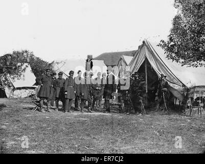 Antietam, Md Präsident Lincoln mit General George B. McClella Stockfoto