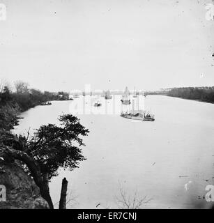 Varina Landing, Virginia (Umgebung). Blick auf die Schiffe auf James Stockfoto