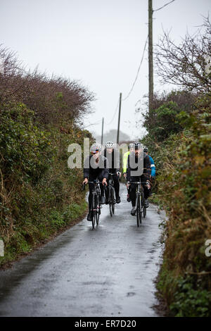 Radfahrer in Cornwall, Herbst - Herbst-England Stockfoto