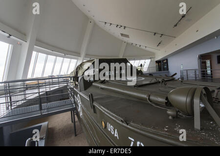 Utah Beach Museum, La Madeleine, Normandie, Frankreich. Eine Welt Krieg 2-Ära amphibische LKW, bekannt als DUKW ("Ente") Stockfoto