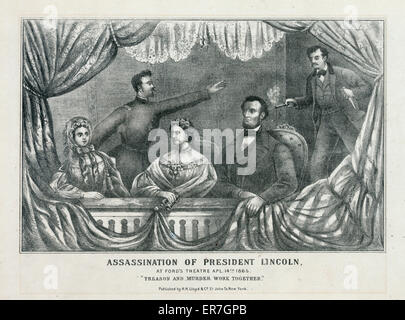 Ermordung von Präsident Lincoln, im Ford's Theatre, APL. Stockfoto