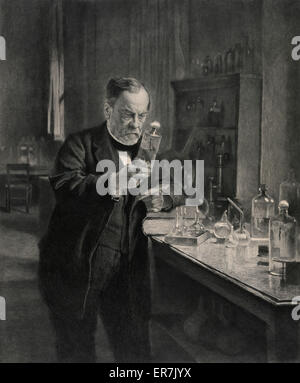 Louis Pasteur (1822-95) in seinem Labor Stockfoto