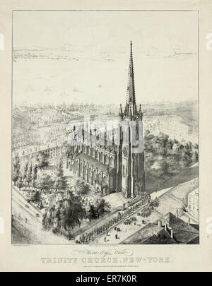 Birds Eye View der Trinity Church, New York Stockfoto