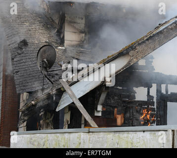 Haus Feuer - SE Portland, Oregon, USA Stockfoto