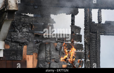 Haus Feuer - SE Portland, Oregon, USA Stockfoto