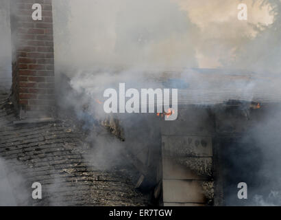 Haus Feuer - SE Portland, Oregon, USA Stockfoto