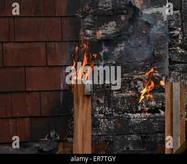 Haus Feuer - SE Portland, Oregon, USA Stockfoto