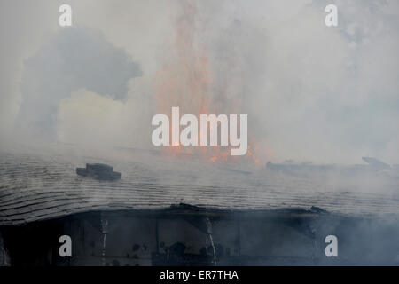 Haus Feuer - SE Portland, Oregon, USA Stockfoto