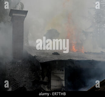 Haus Feuer - SE Portland, Oregon, USA Stockfoto