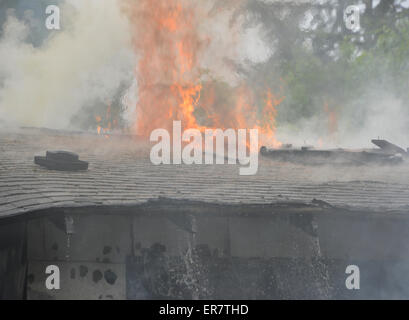 Haus Feuer - SE Portland, Oregon, USA Stockfoto